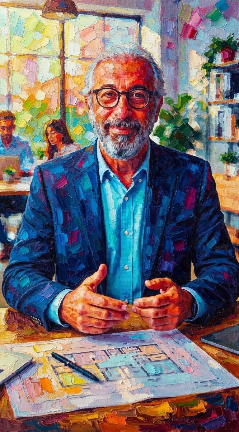 Retrato de Paulo Pinhal, arquiteto e urbanista em Mogi das Cruzes